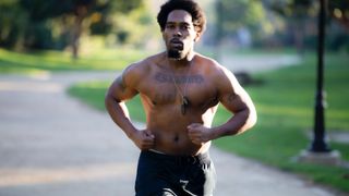 Man running and doing exercise in a short amount of time