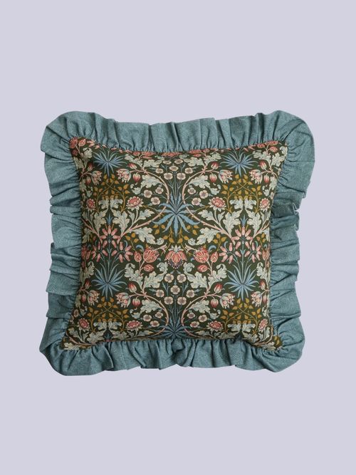 Hyacinth Ruffle Cushion Green 