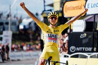 Tadej Pogačar (UAE Team Emirates) wins stage 15 up Plateau de Beille