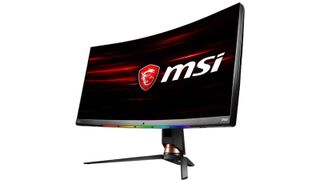 MSI Optix MPG341CQR curved gaming monitor on angle