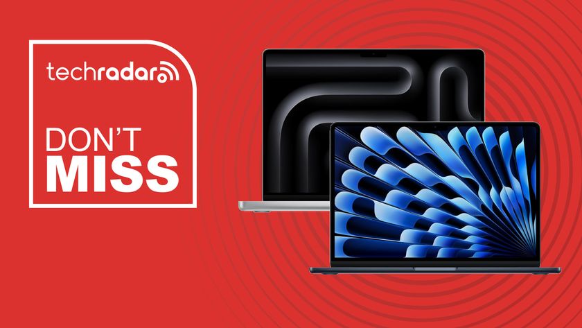 MacBook Air and MacBook Pro on a red background