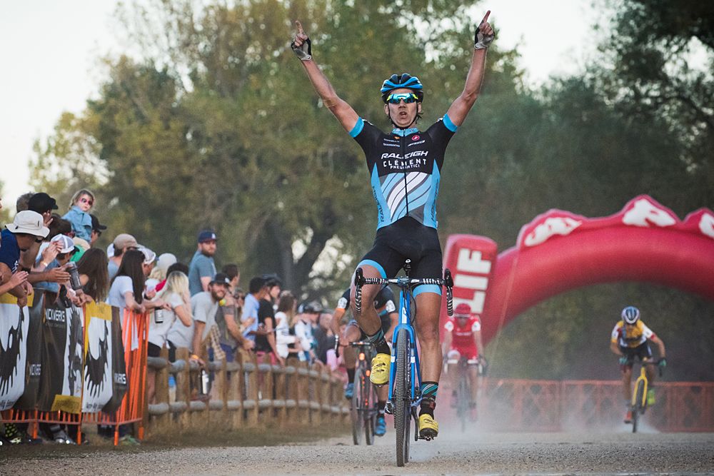 Jamey Driscoll (Raleigh Clement) comes across the line for the win.