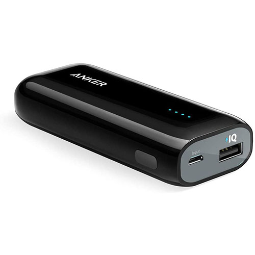 Anker Astro E1 5.200mAh powerbank på hvid baggrund