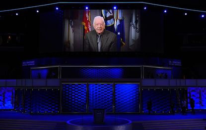 Jimmy Carter addresses the Democratic National Convention