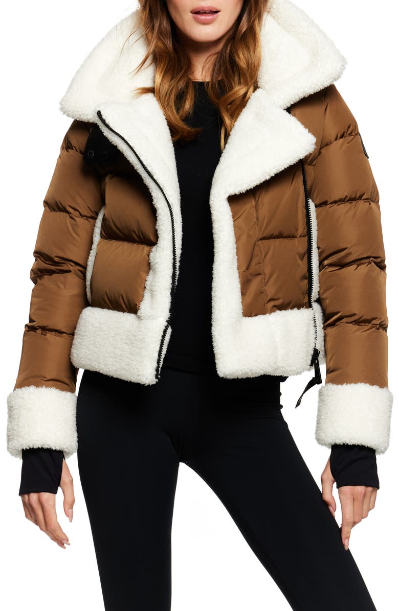 Bennet Faux Shearling Quilted Down Coat