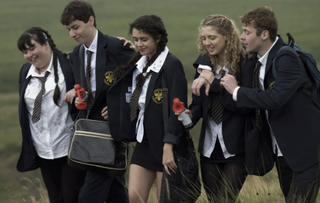 The Red Rose cast in their school uniforms