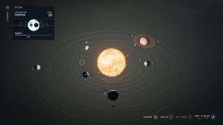 Starfield solar system map