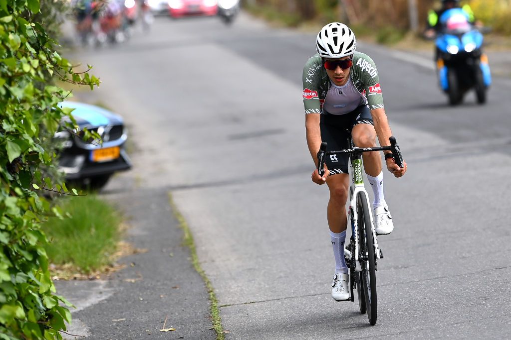 ETNA PIAZZALE RIFUGIO SAPIENZA ITALY MAY 10 Stefano Oldani of Italy and Team Alpecin Fenix attacks in the breakaway during the 105th Giro dItalia 2022 Stage 4 a 172km stage from Avola to Etna Piazzale Rifugio Sapienza 1899m Giro WorldTour on May 10 2022 in Etna Piazzale Rifugio Sapienza Italy Photo by Tim de WaeleGetty Images
