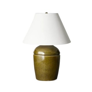 high gloss green ceramic table lamp