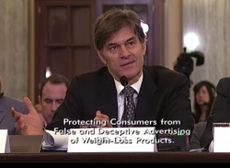 Dr. Oz in a Senate hearing.