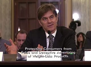 Dr. Oz in a Senate hearing.