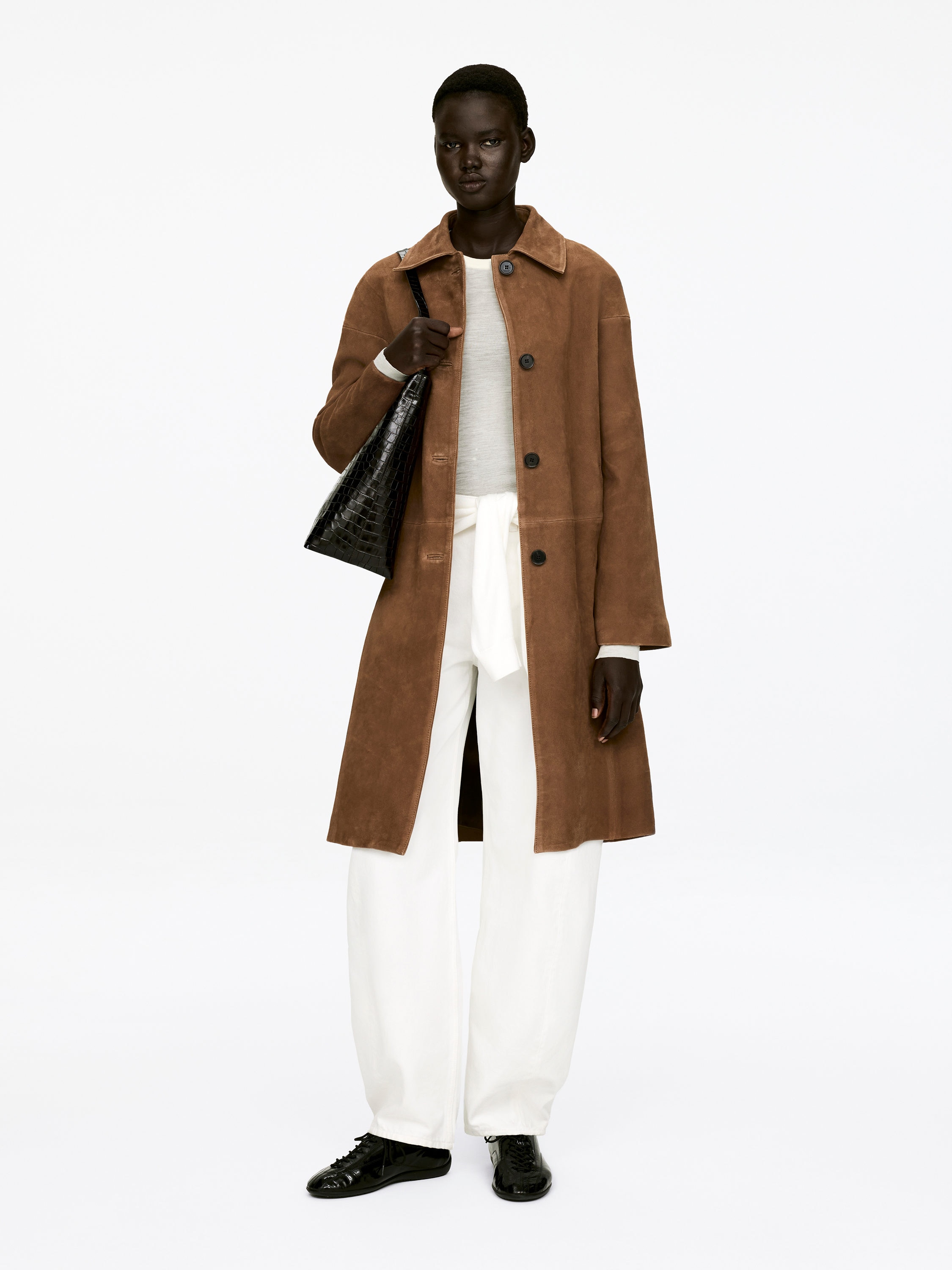 Suede Coat &amp;ndash; Brown &amp;ndash; Women &amp;ndash; Arket Gb