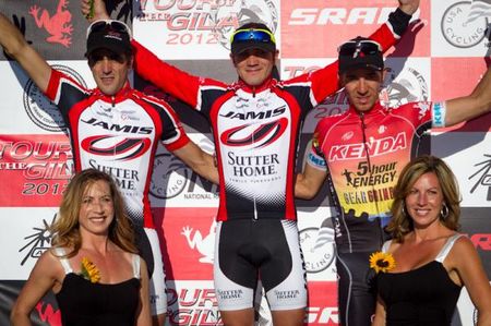 The mens podium after the crit