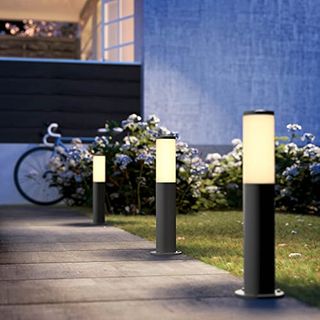 Philips Led Utrecht Outdoor Pedestal Light 20w [anthracite] Water Resistant Ip44, for Garden, Patio and Terrace Lighting.