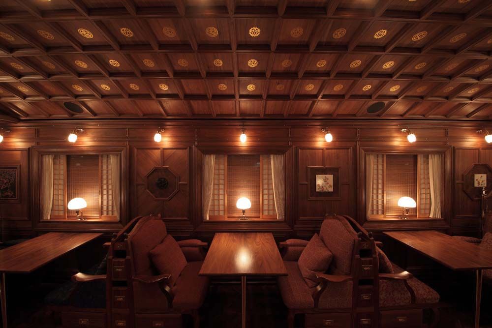 A stuck-in-time sleeper train features interiors blending Art Deco and Japanese minimalism.