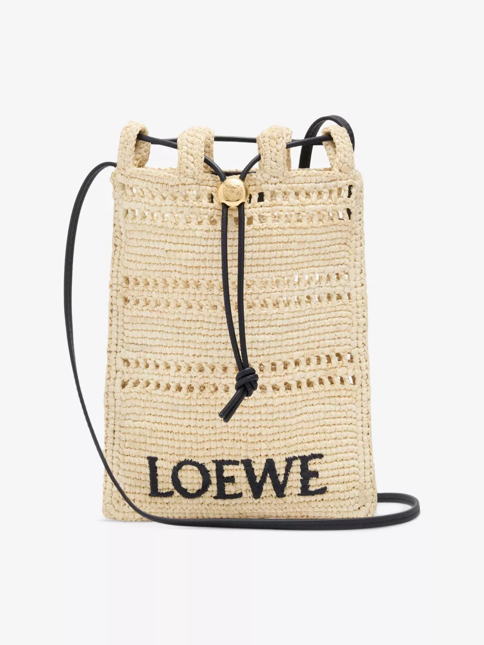 LOEWE, Loewe X Paula's Ibiza Drawstring Pocket Raffia Cross-Body Bag