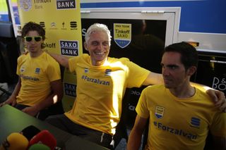 Peter Sagan, Oleg Tinkov and Alberto Contador.