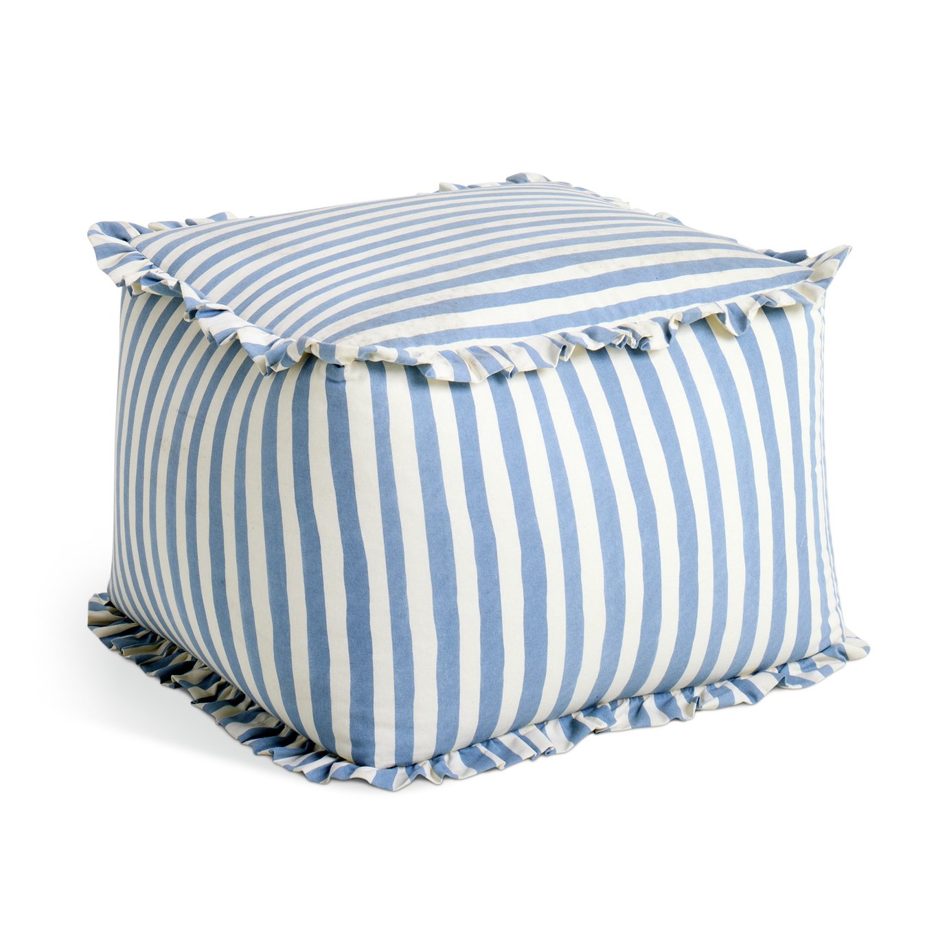 Habitat Blue and White Stripe Pouffe