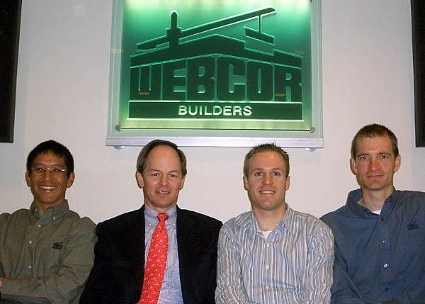 Ted Huang, Webcor's CEO Andy Ball, Charles Dionne and Dario Falquier