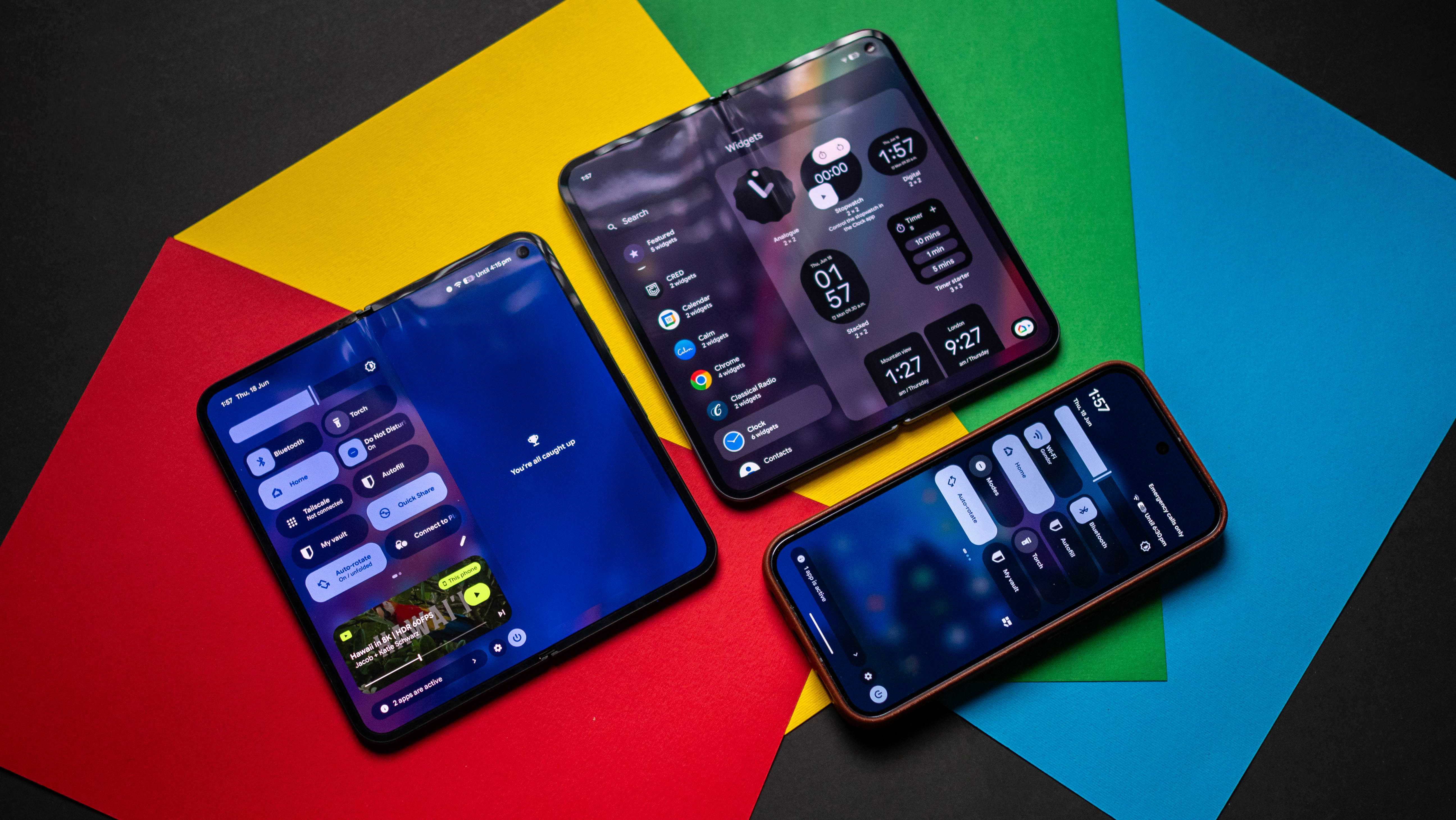 Android 17 widgets and notification shade on the Pixel 10 Pro Fold and 10 Pro XL