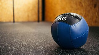 Medicine ball sitting on floor