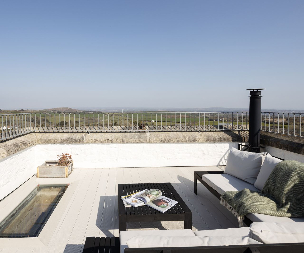 Roof terrace on a converted substation building