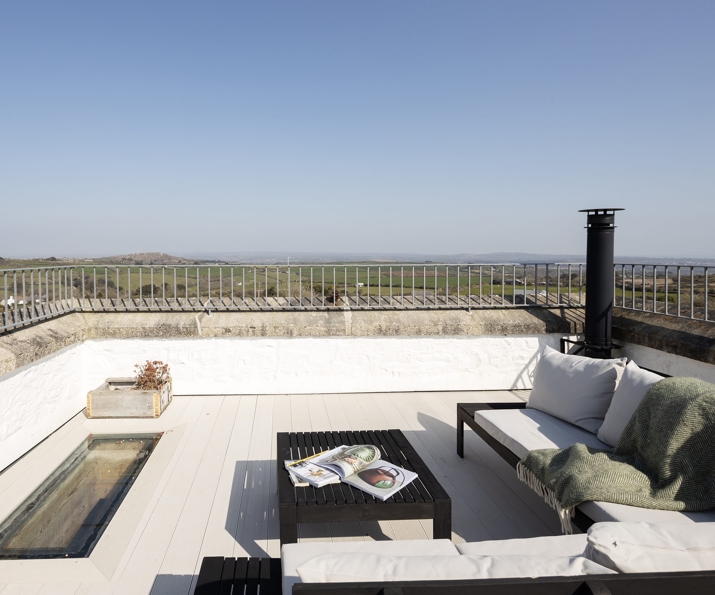 Roof terrace on a converted substation building