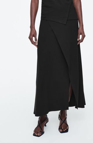 Jersey Faux Wrap Skirt