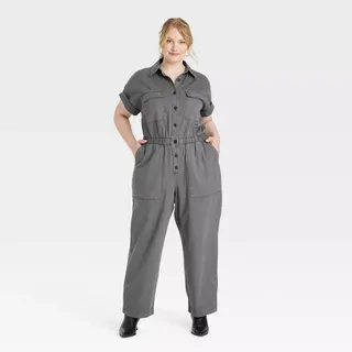 Women's Short Sleeve Boilersuit - Universal Thread™ Gray 17