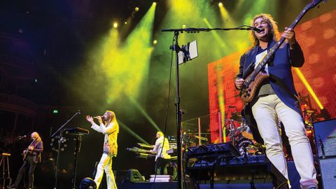 Yes performing at the Royal Albert Hall against an orange screen