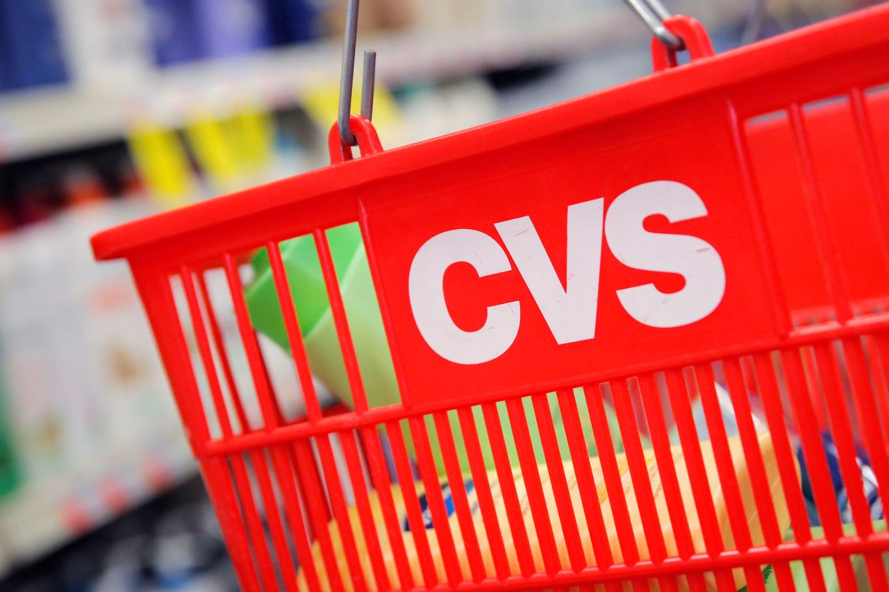 A CVS shopping basket. 