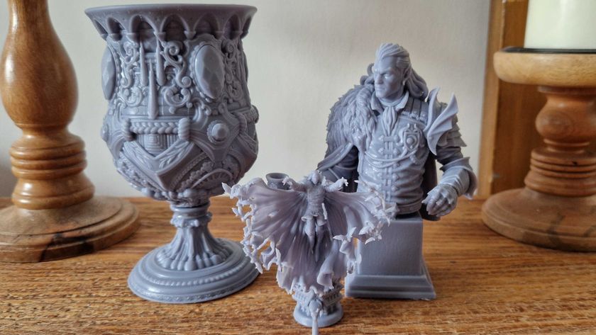 Models printed using the Anycubic Photon Mono M7 Pro, on a wooden table