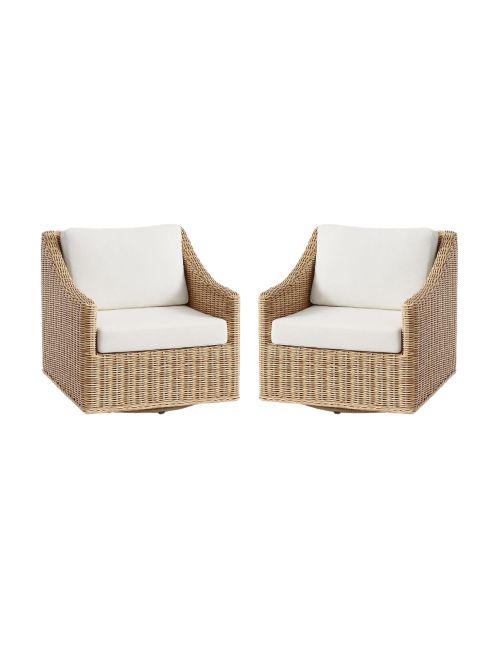 Huntington Slim Slope Arm Swivel Outdoor Lounge Chair