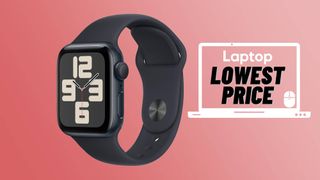 Apple Watch SE 2 against pink gradient background