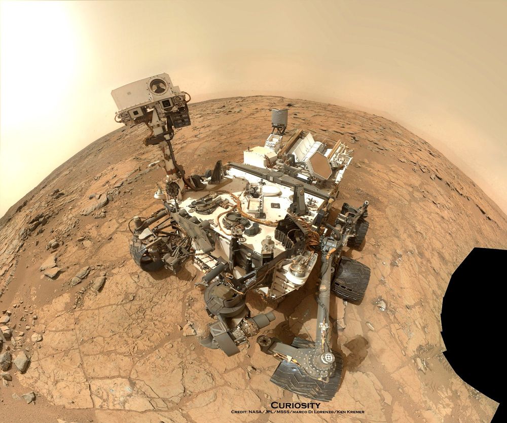 Curiosity Rover Self-Portrait at Drill Site