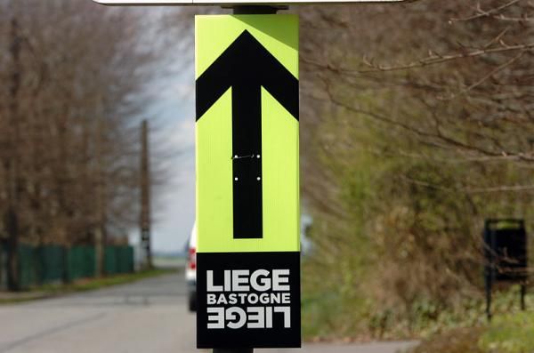 The route markers are up for Sunday's Liege-Bastogne-Liege.