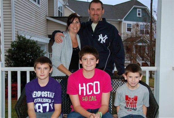 Michelle Morton (top, left), her husband Bill (top, right), and her sons Noah, 11; Jacob, 15; and Luke, 7 (from left to right). Morton tries to buy healthy foods for her family to eat as much as she can, but a busy schedule can make it difficult to eat we