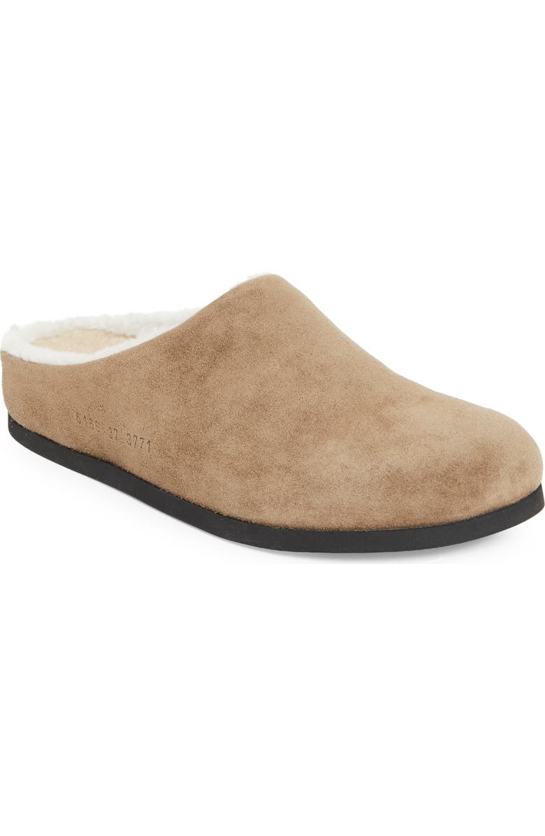Suede &amp;amp; Genuine Shearling Clog