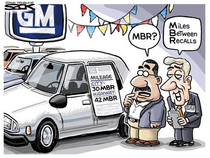 Editorial cartoon GM recall