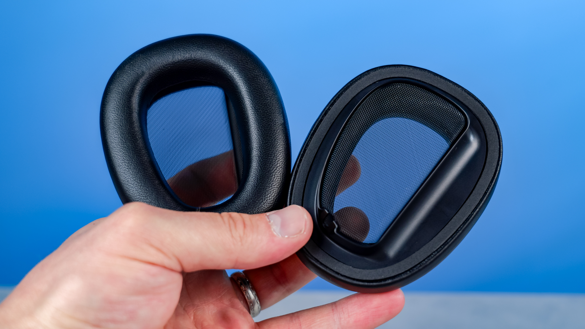 The Noble Audio FoKus Artemis earcups removed and in hand