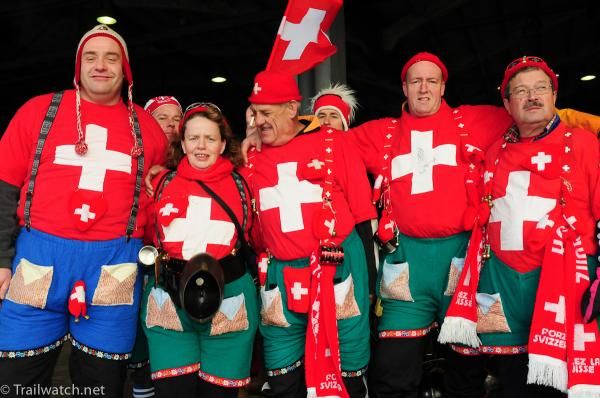Swiss fans were holding nothing back today