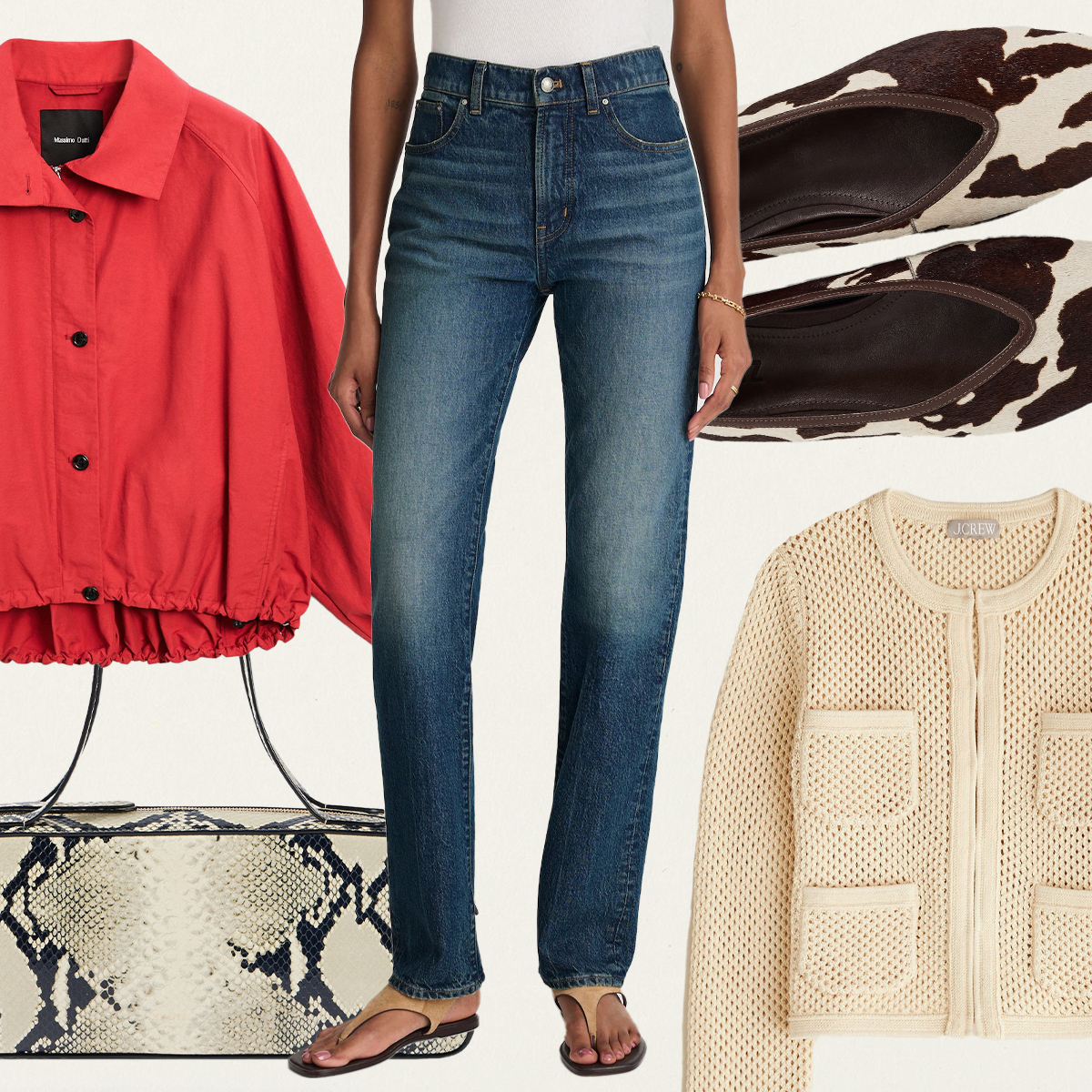 Collage of fashion items to buy in August