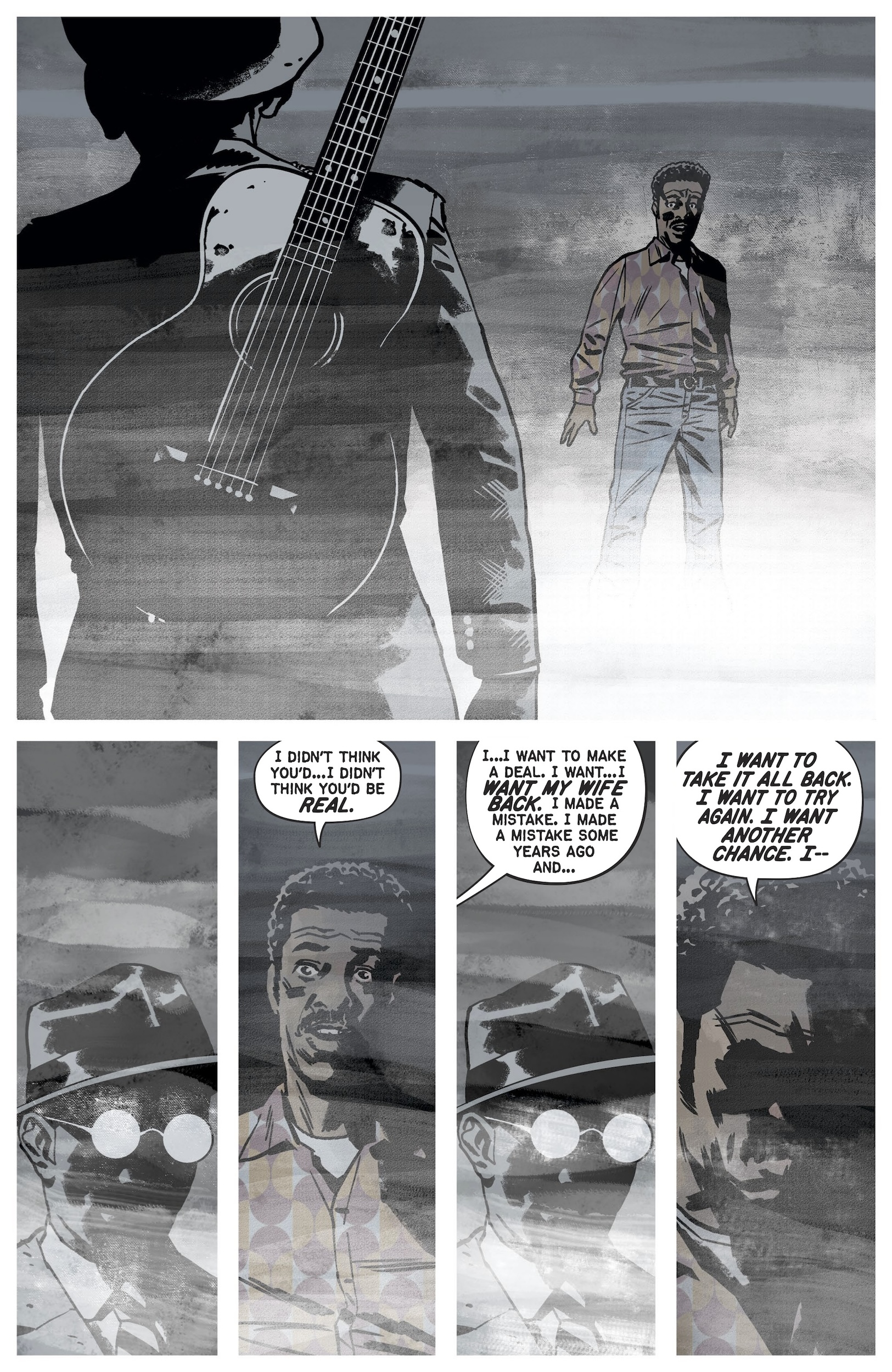 Pages from 'A Crossroads Repetition' in Epitaphs from the Abyss #3.