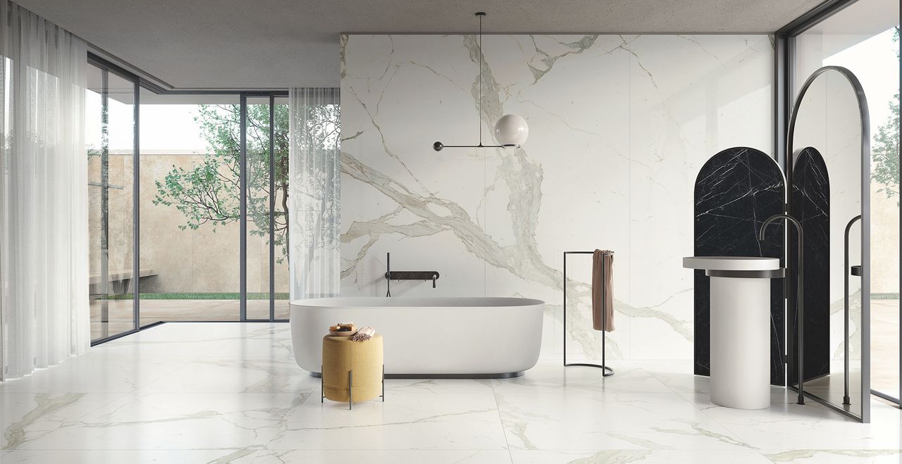 ariostea marble look porcelain stoneware slabs