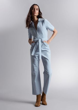 Belted Corduroy Jumpsuit