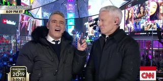 andy cohen anderson cooper cnn new year's eve 2018 umbrella