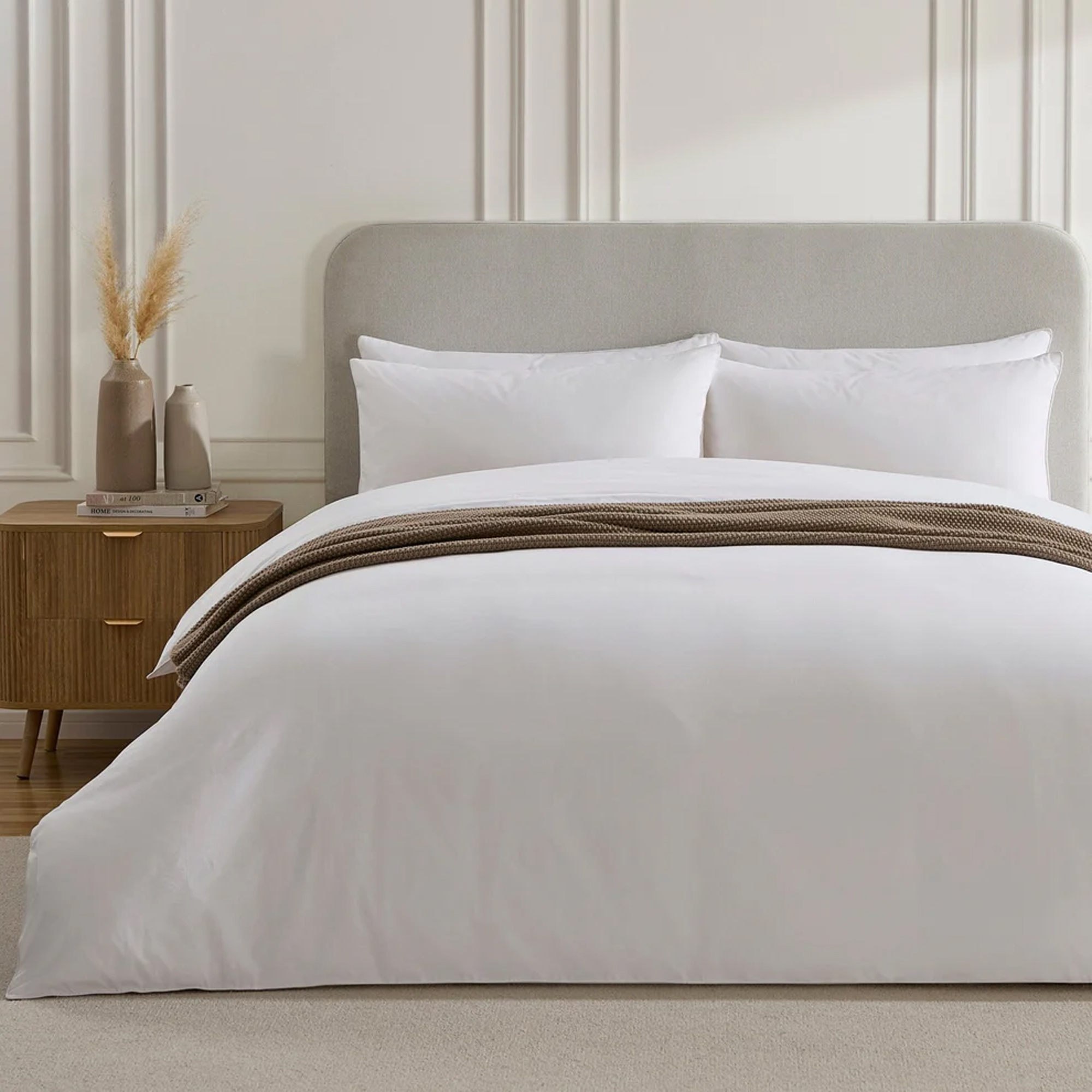 DUSK duvet in a bedroom with a grey bed