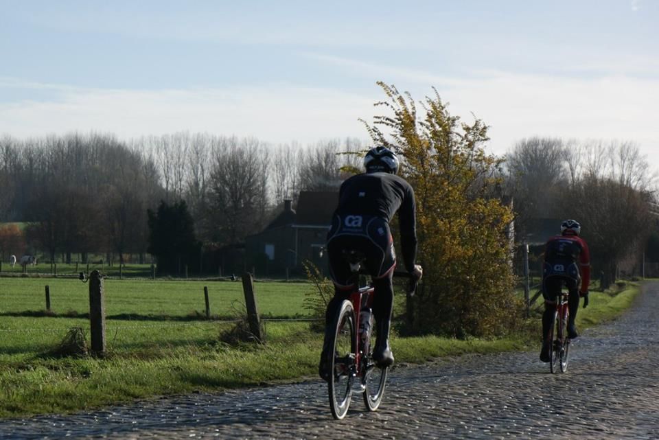 John Degenkolb follows Jasper Stuyven across the cobbles
