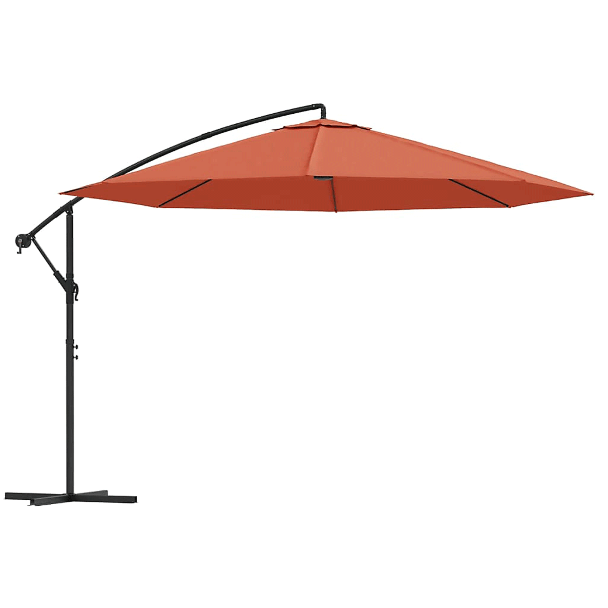 Berfield Home Elegant Cantilever Umbrella in Terracotta from B&Q against a white background