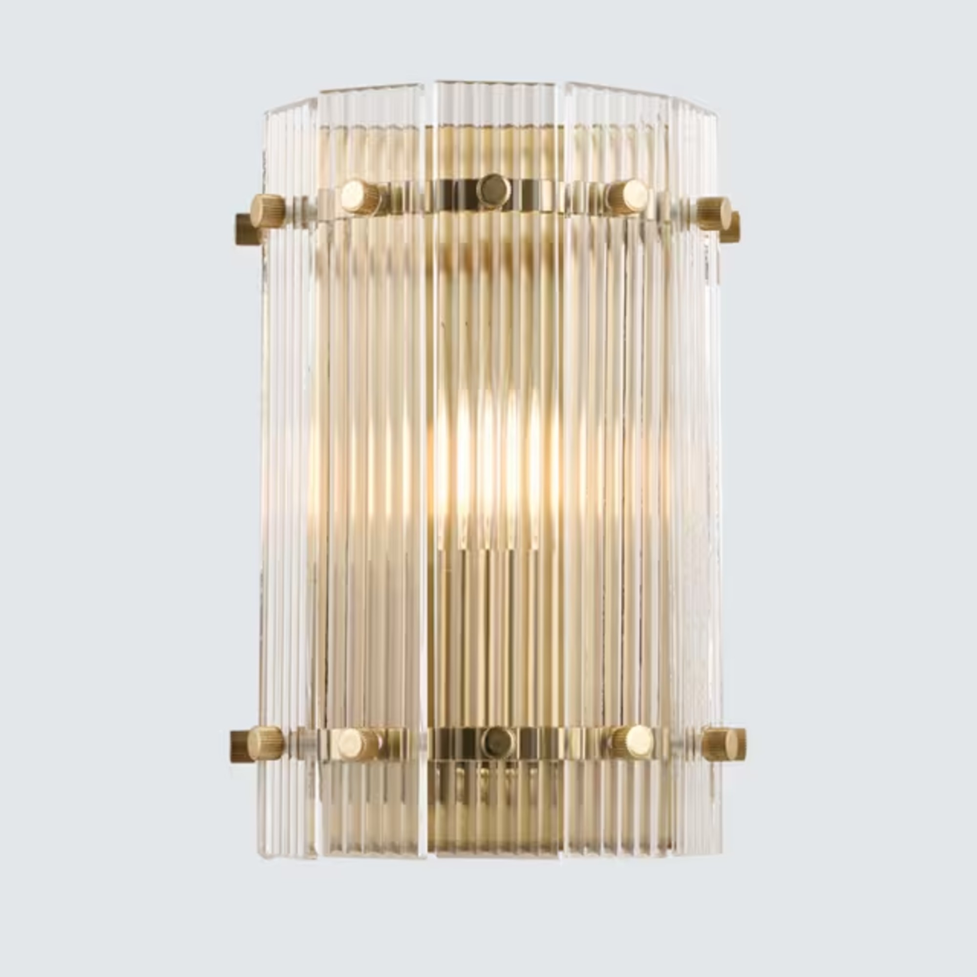 John Lewis Textured Glass Wall Light, Antique Brass